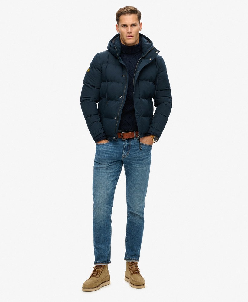 everest korte pufferjas met capuchon in eclipse navy