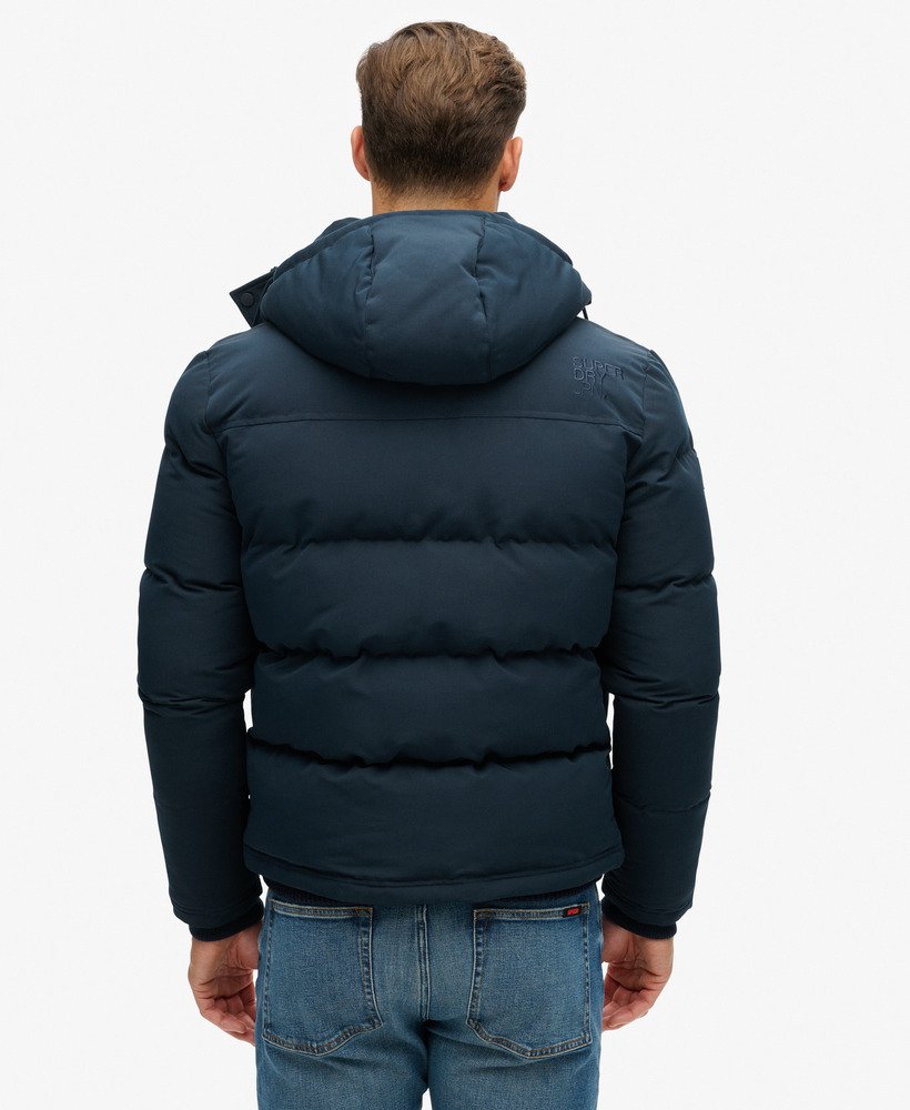 everest korte pufferjas met capuchon in eclipse navy