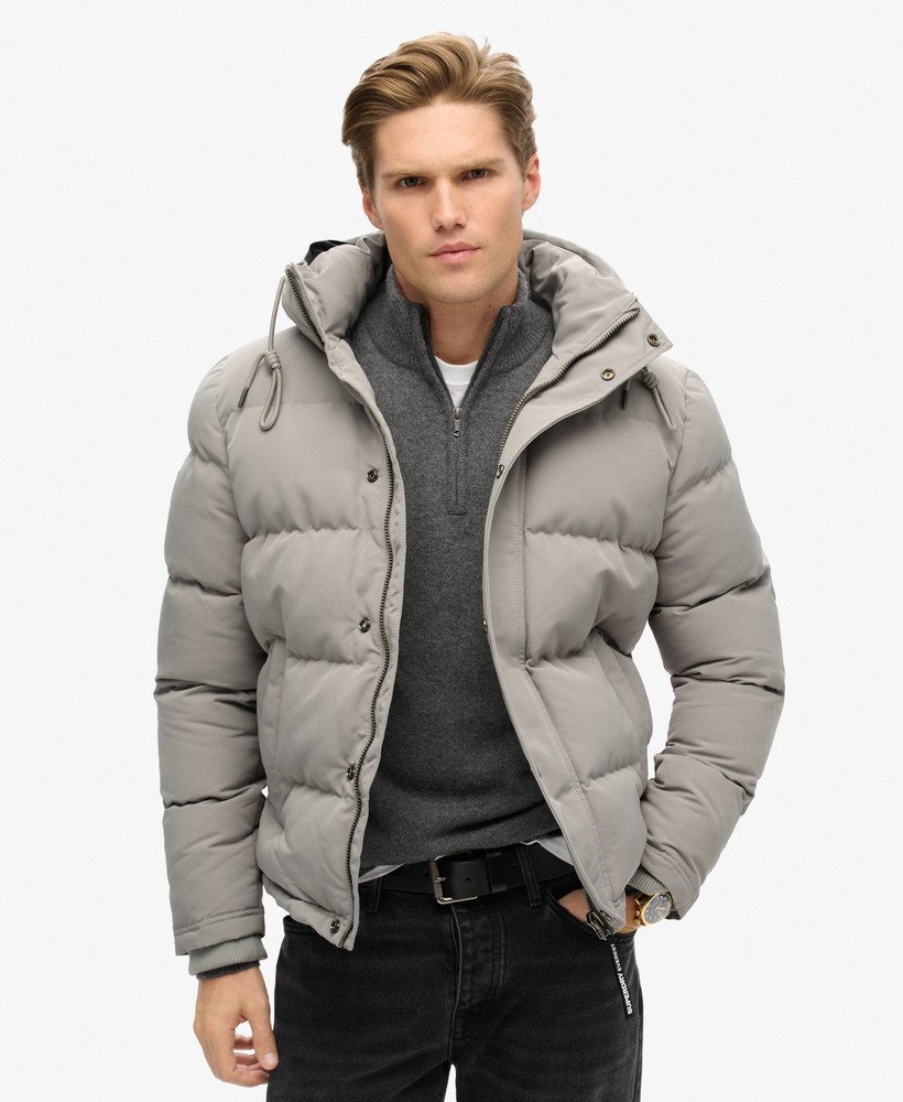 everest korte pufferjas met capuchon in alloy grey