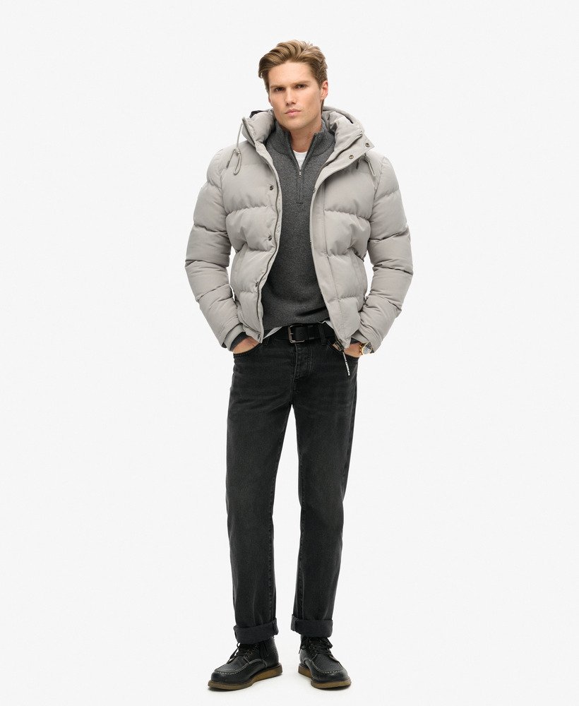 everest korte pufferjas met capuchon in alloy grey