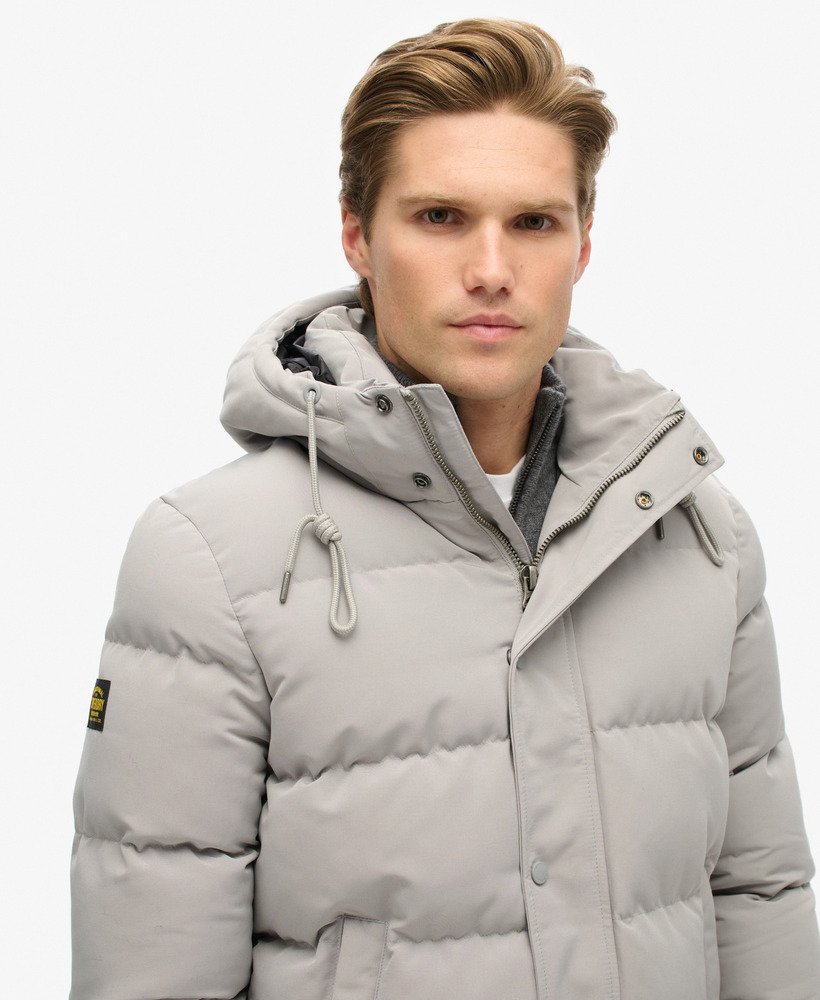 everest korte pufferjas met capuchon in alloy grey
