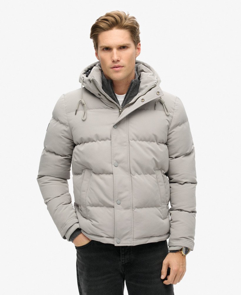 everest korte pufferjas met capuchon in alloy grey