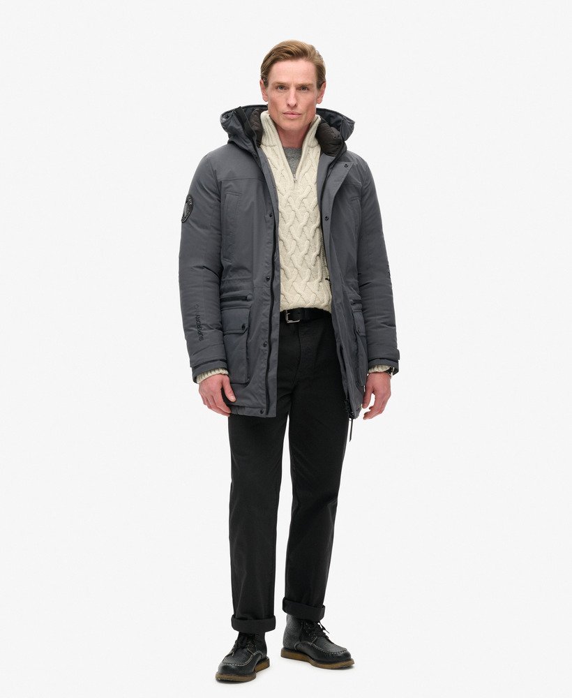 gewatteerde parka in de kleur ebony