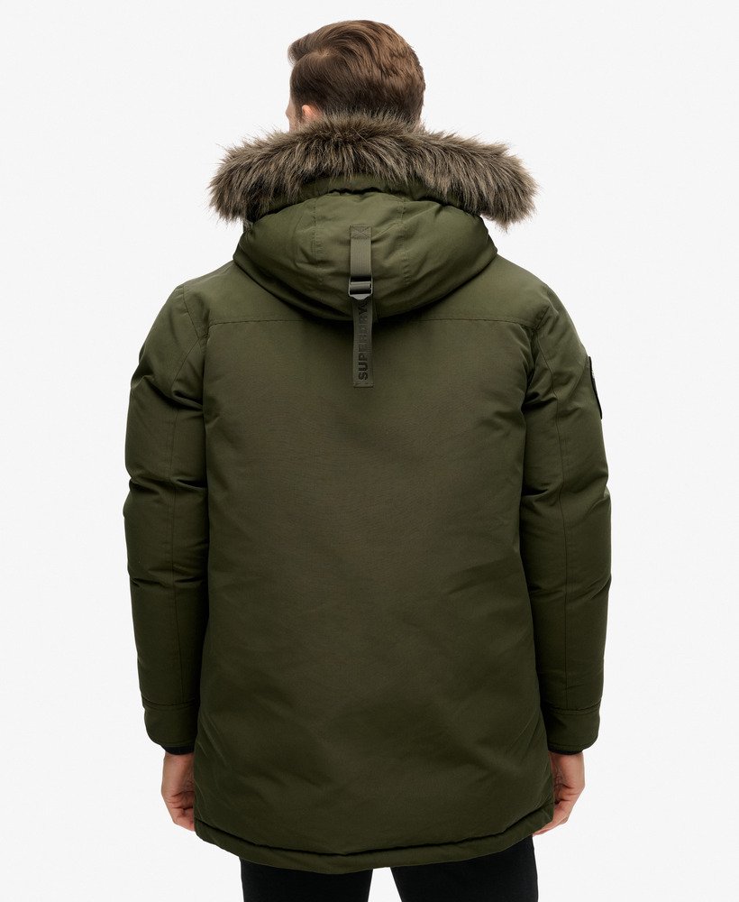 everest parka met imitatiebont in legergroen