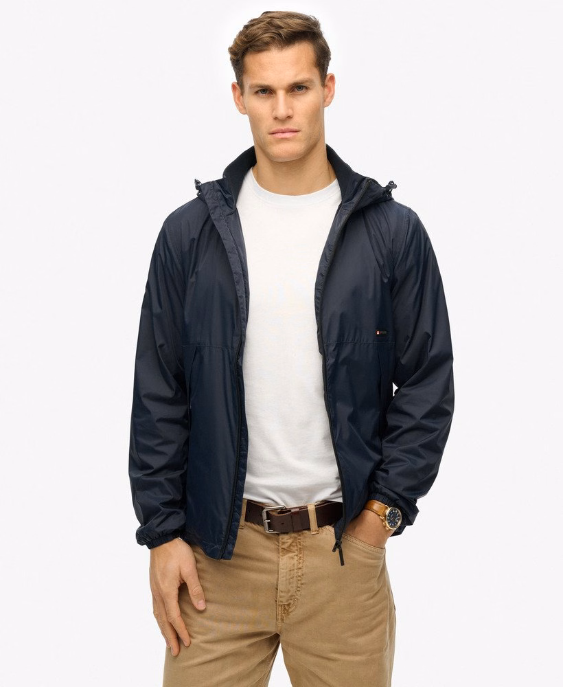 Windjack met capuchon en logo