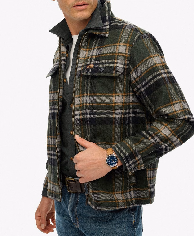 Miller overshirt met rits van wolmix