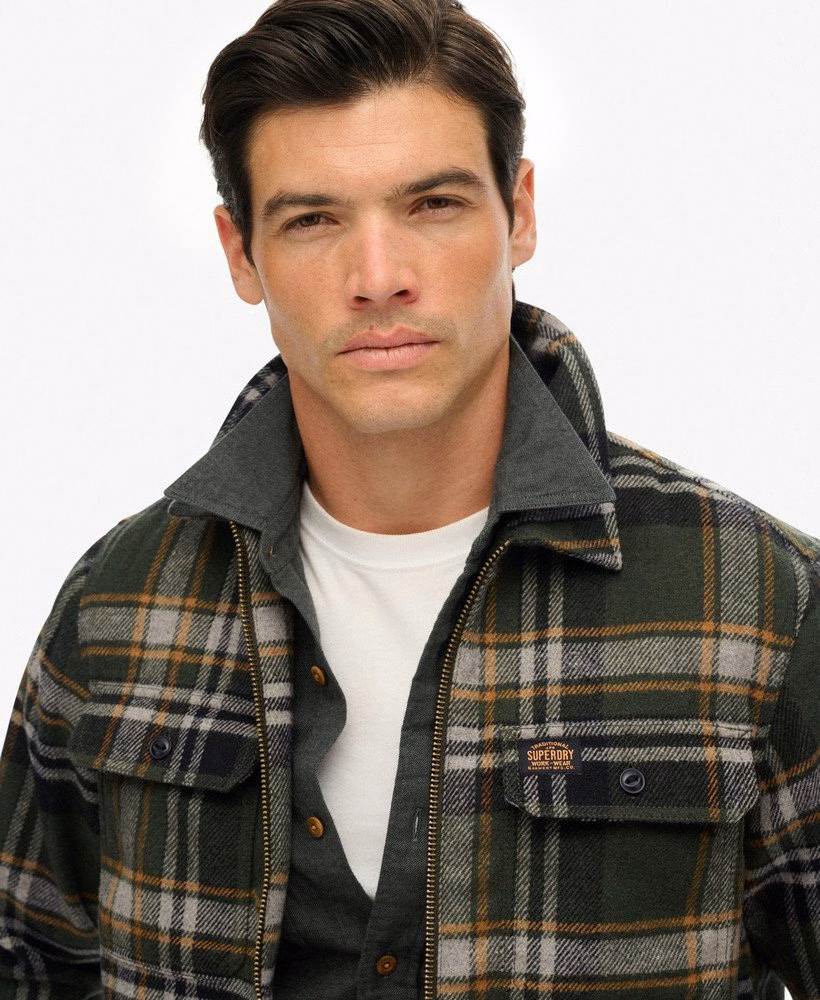Miller overshirt met rits van wolmix
