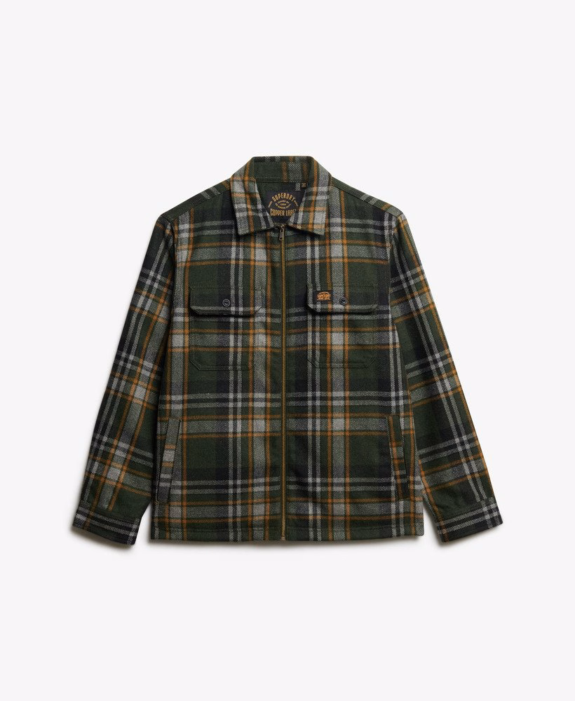 Miller overshirt met rits van wolmix
