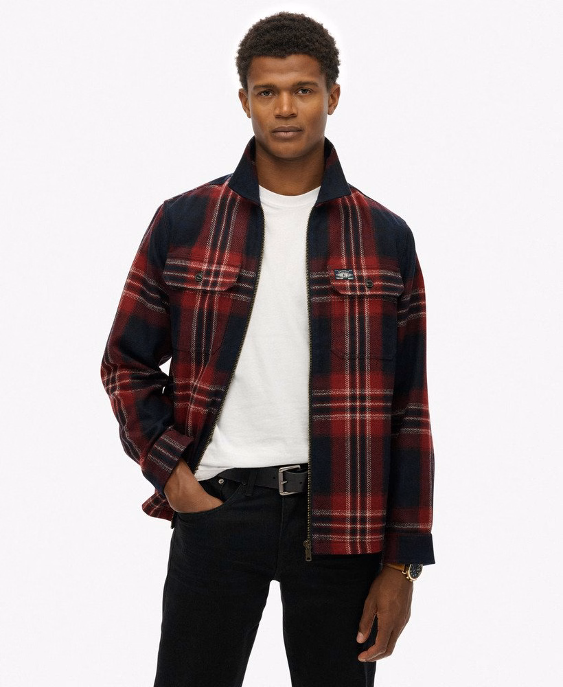 Miller overshirt met rits van wolmix