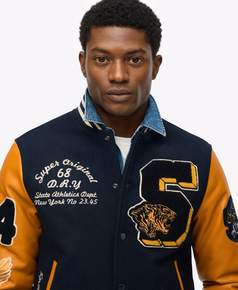 Vintage varsityjas met patches