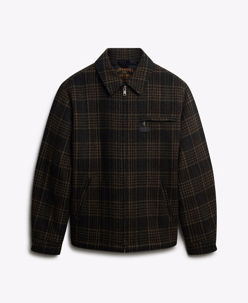 Ranchjas van wolmix met ruitpatroon