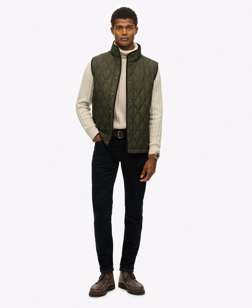 Gewatteerd vest in landgoedstijl