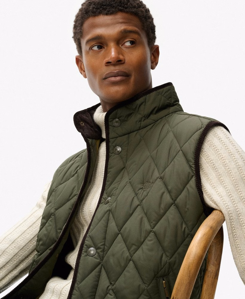 Gewatteerd vest in landgoedstijl