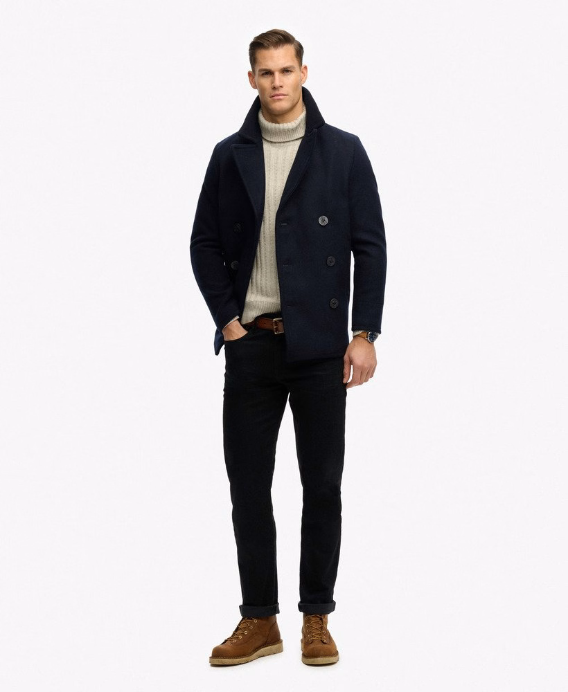 De Merchant Store - Peacoat van wolmix