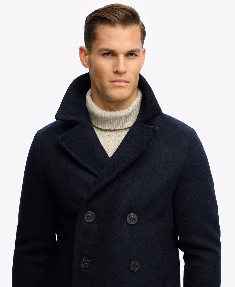 De Merchant Store - Peacoat van wolmix