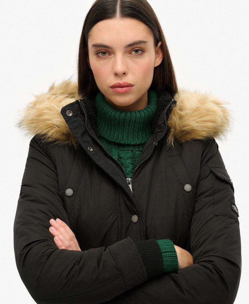 nadare microvezel parka in zwart