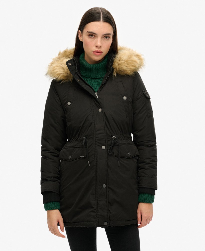 nadare microvezel parka in zwart