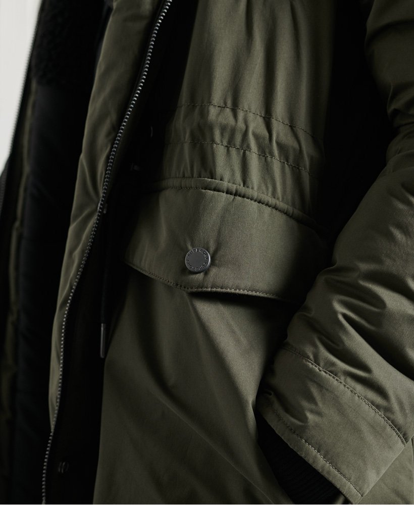 nadare microvezel parka in donker mosgroen
