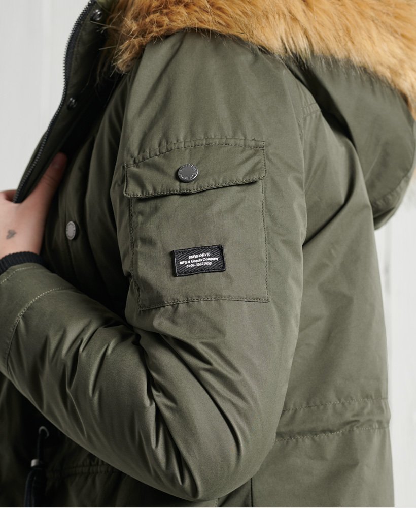 nadare microvezel parka in donker mosgroen