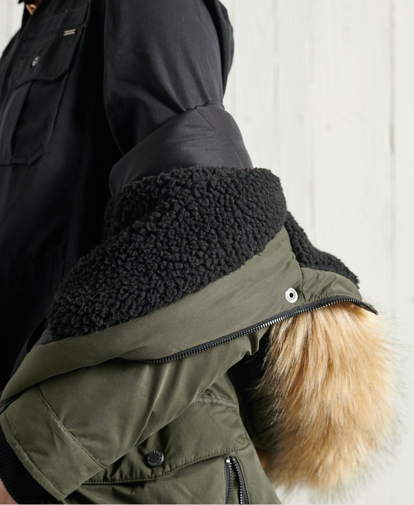 nadare microvezel parka in donker mosgroen