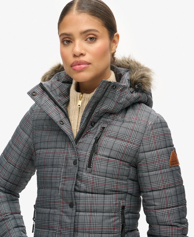 tweed fuji-jas in prince of wales-ruitpatroon met blauwe mix