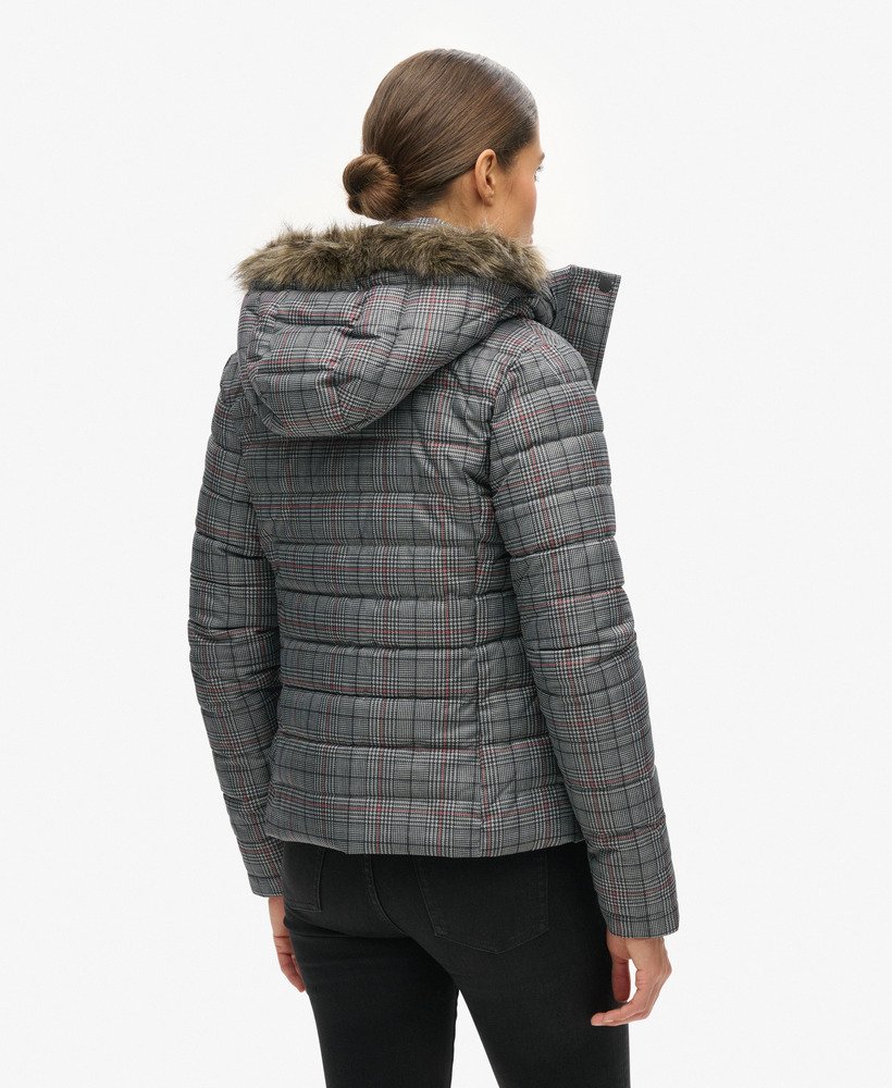 tweed fuji-jas in prince of wales-ruitpatroon met blauwe mix