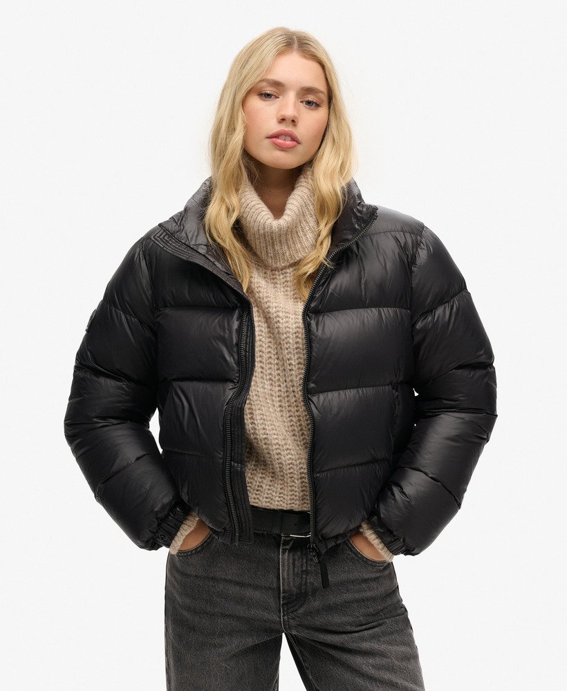 luxe alpine donsjack in zwart