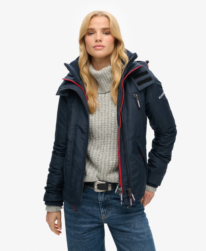 capuchon windjack met logo in eclipse navy