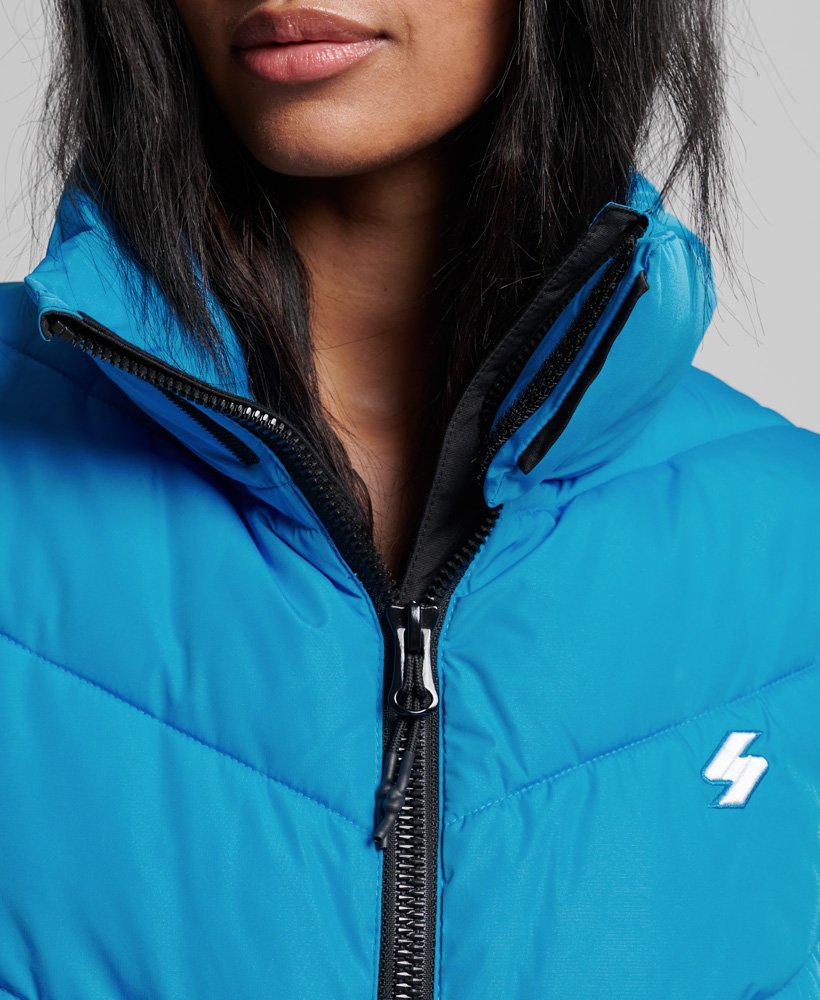 niet-capuchon sportpufferjack in aqua