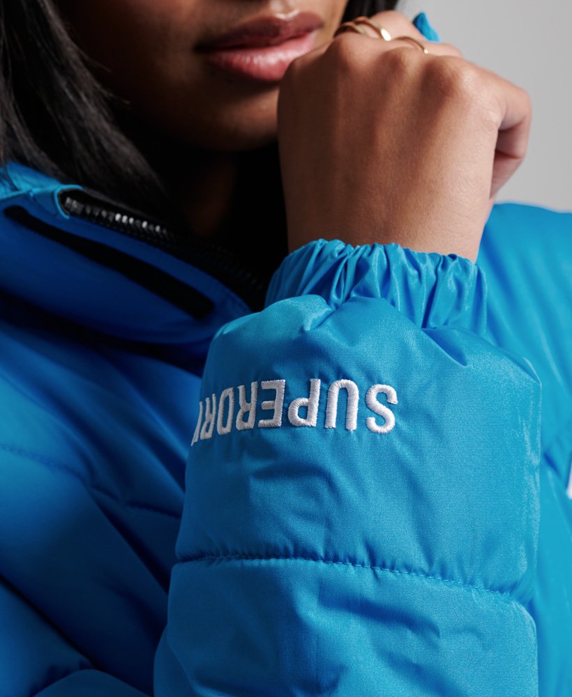 niet-capuchon sportpufferjack in aqua