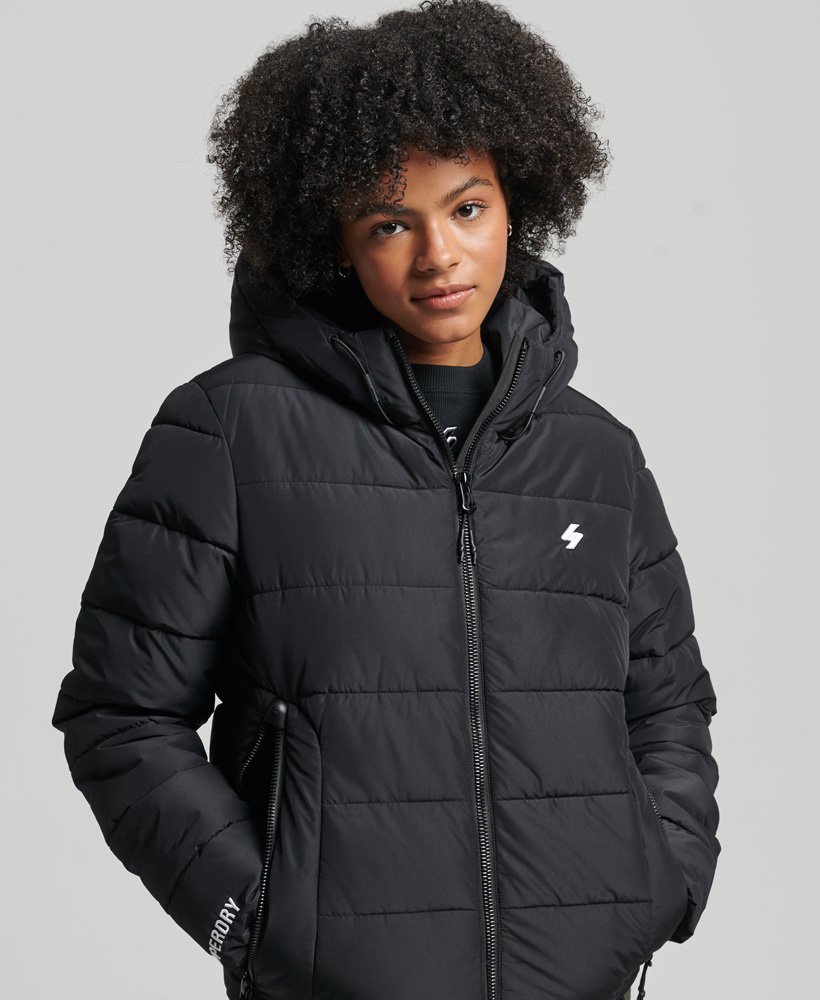 spirit sports pufferjack met capuchon in zwart