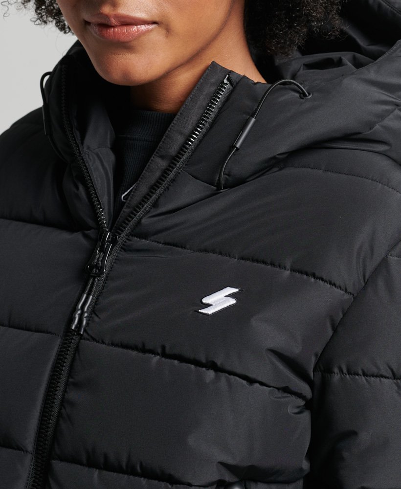 spirit sports pufferjack met capuchon in zwart