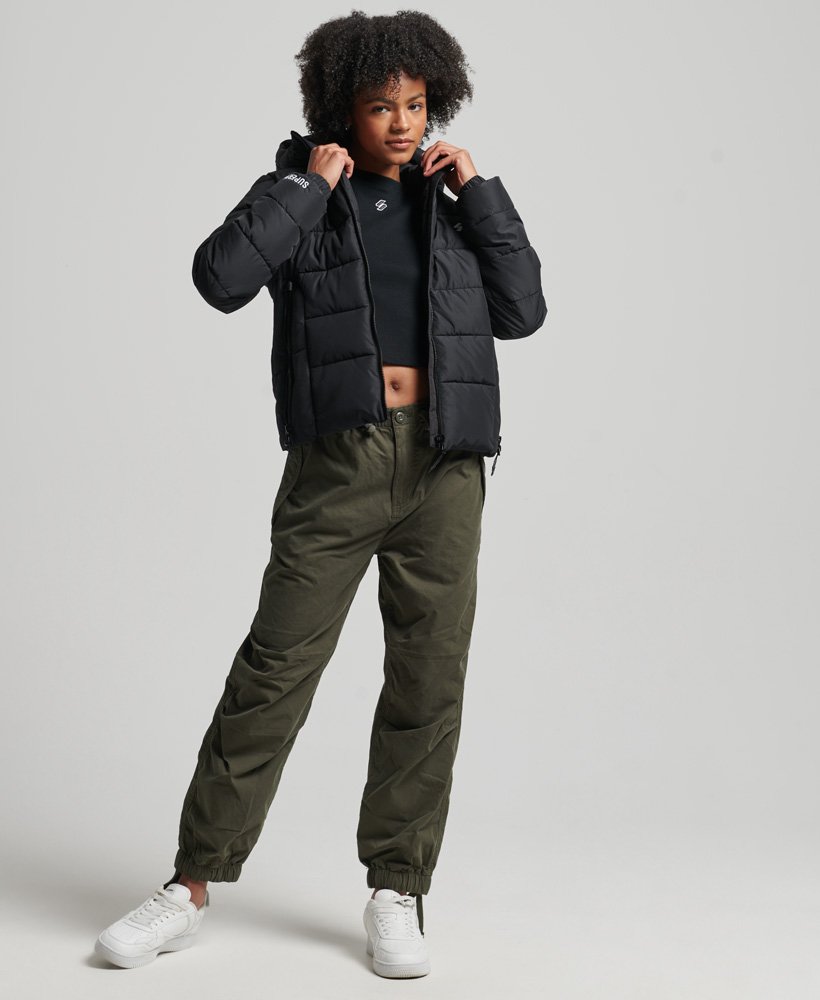 spirit sports pufferjack met capuchon in zwart