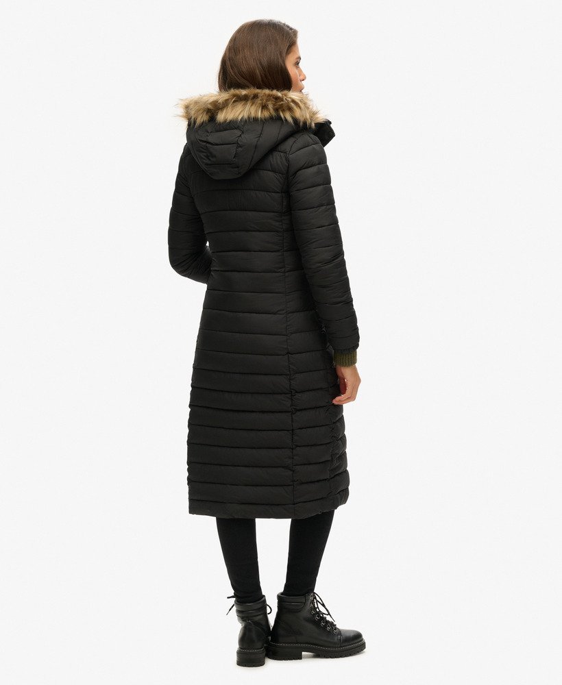 superlange fuji-jas in zwart