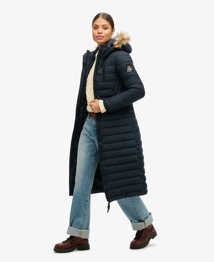 superlange fuji-jas in eclipse navy
