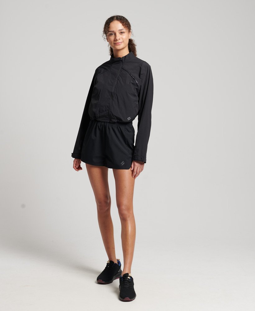 run cropped weatherproof in black