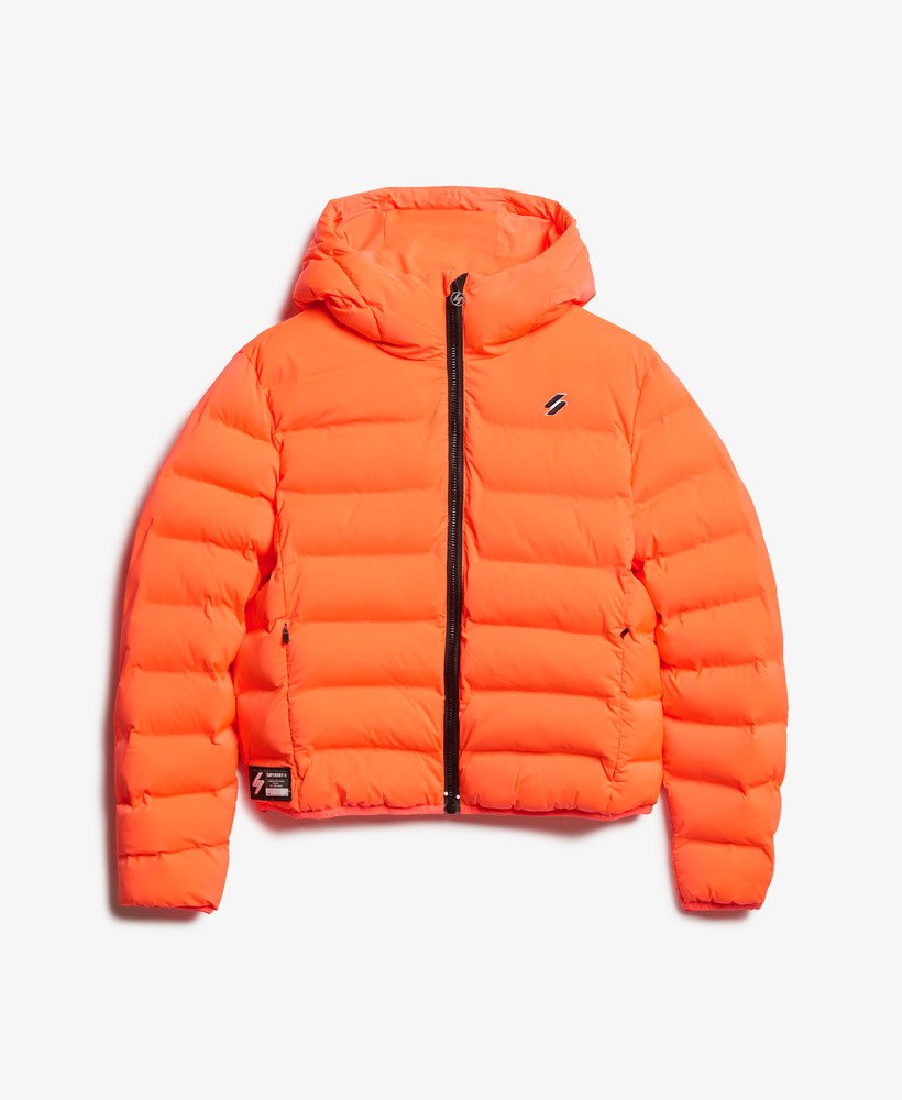 gewatteerde jas voor alle seizoenen in hyper fire coral