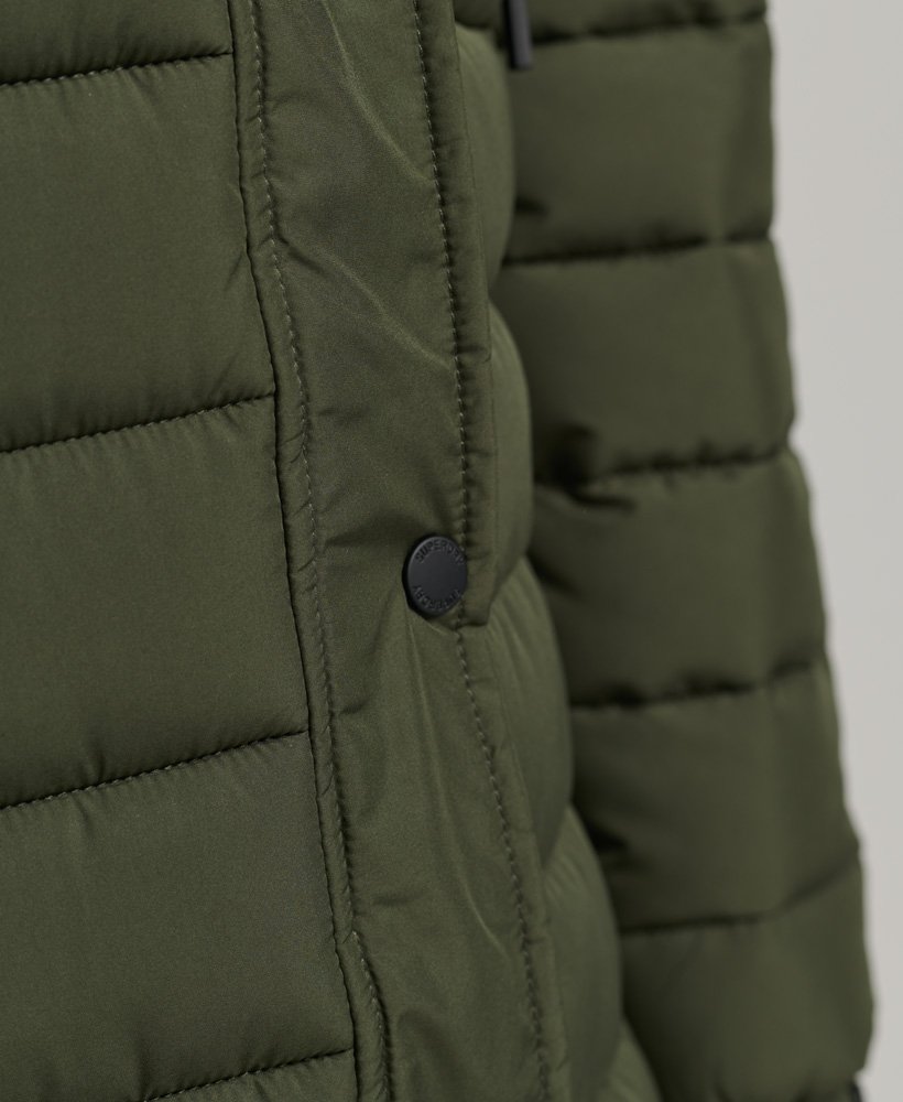 super longline fuji-jas in donker mosgroen