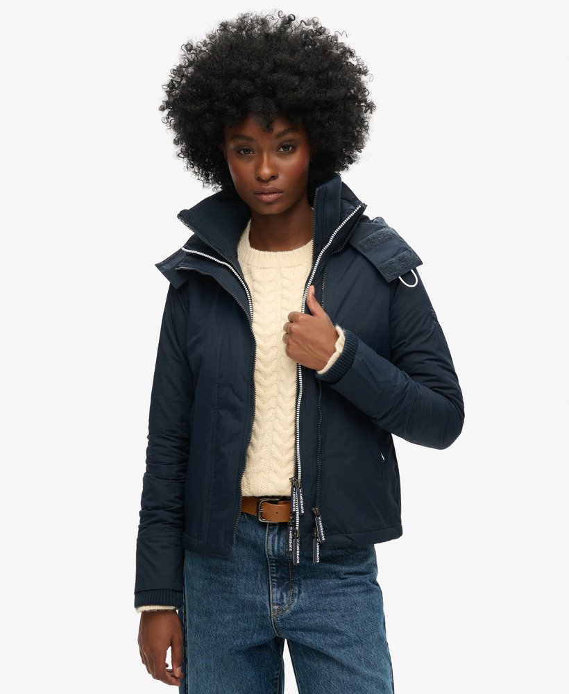 pop zip hooded arctic sd-windcheater jacket in eclipse navyecru