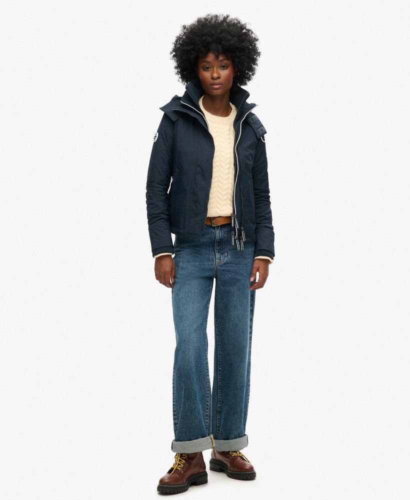pop zip hooded arctic sd-windcheater jacket in eclipse navyecru