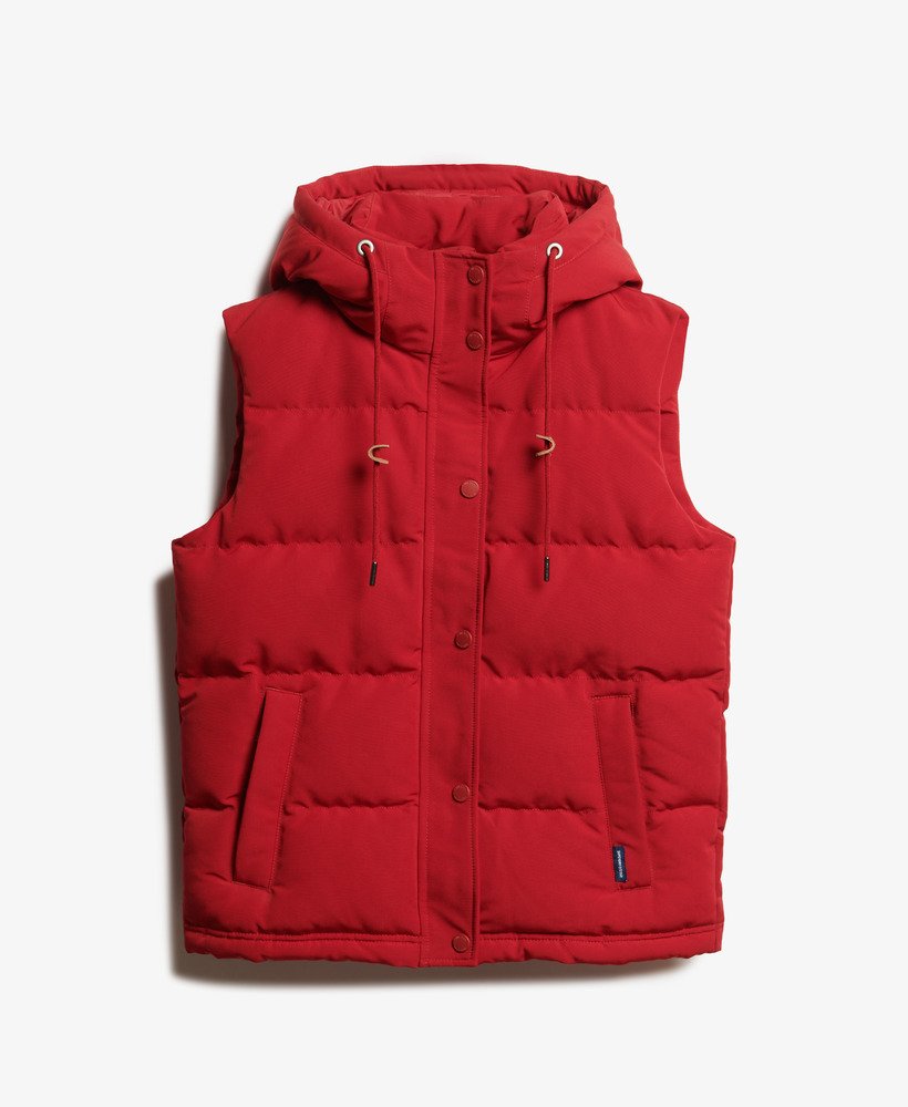 everest gewatteerd vest met capuchon in rood