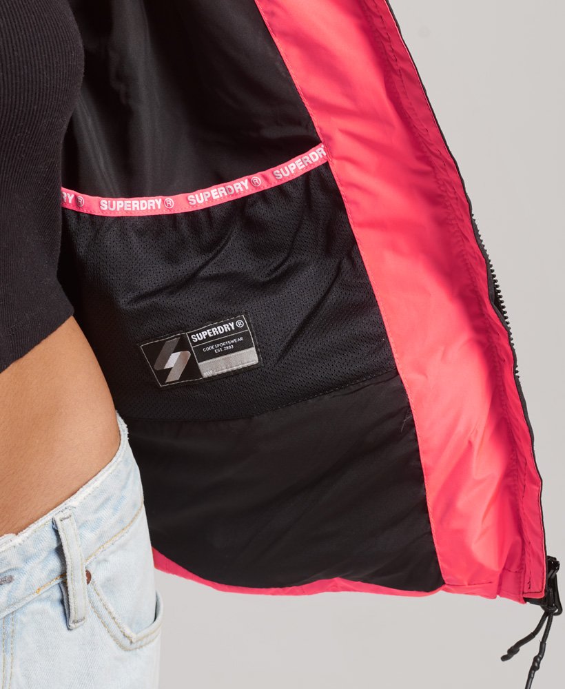 spirit sports pufferjack met capuchon in hyper fire coral
