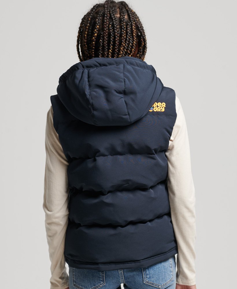 vintage everest-gilet met capuchon in eclipse navy