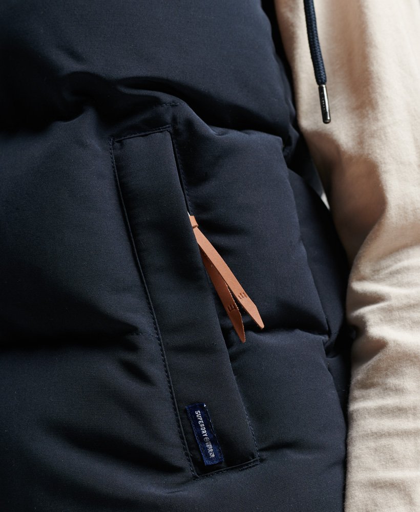 vintage everest-gilet met capuchon in eclipse navy