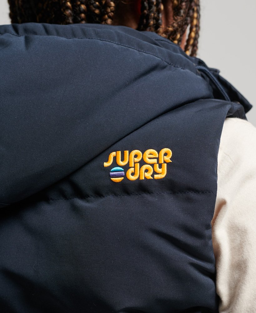 vintage everest-gilet met capuchon in eclipse navy