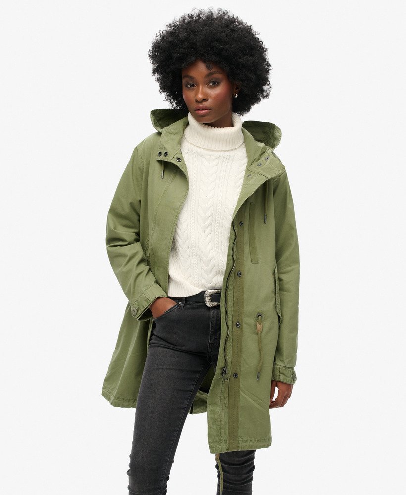 vintage field parka in vintage kaki