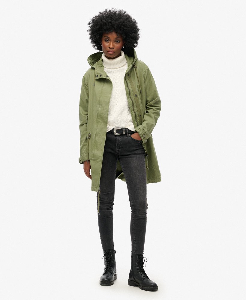 vintage field parka in vintage kaki