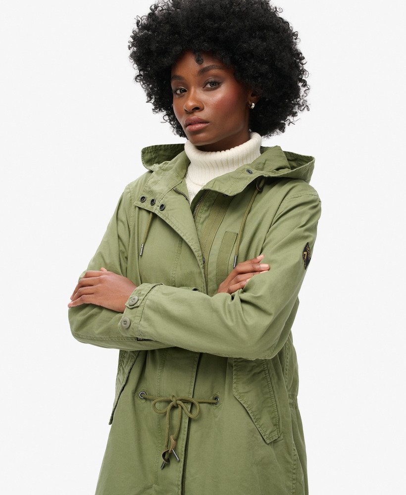 vintage field parka in vintage kaki