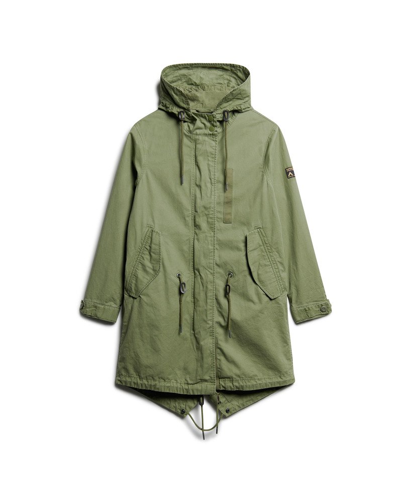 vintage field parka in vintage kaki