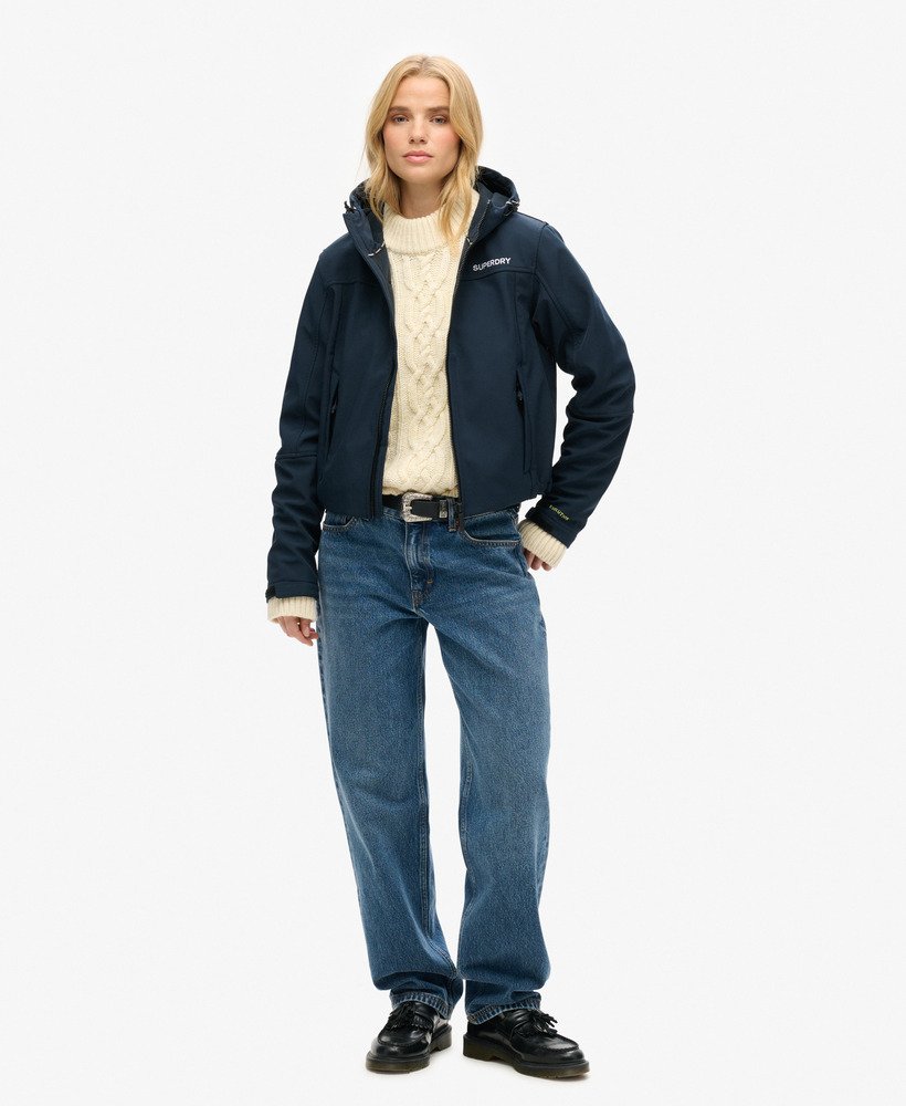 code trekker softshelljack met capuchon in eclipse navy